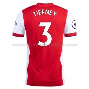 Premier League Fotballdrakter Arsenal 2021-22 Kieran Tierney 3 Hjemme Draktsett..